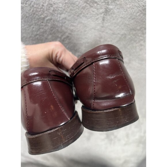 Vtg 60s 70s GH Bass Weejuns Men’s 12 C Oxblood Leather Tassel loafers Made USA - Picture 7 of 13